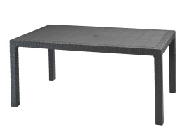 Стол Невада МАКСИ прямоугольный коричневый под ротанг с декором 1650*950