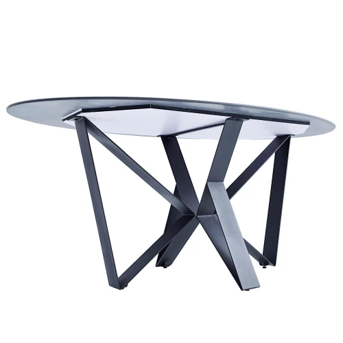 DT555 Стол обеденный Lauren black gold 180*90*75, керамическая столешница, основание металл черный