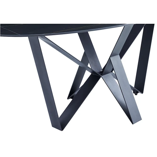 DT555 Стол обеденный Lauren black gold 180*90*75, керамическая столешница, основание металл черный