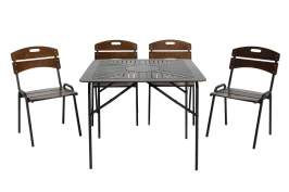 Набор мебели Бистро  арт.KA6273+КА6280 коричневый,  квадратный стол ( 4 кресла)