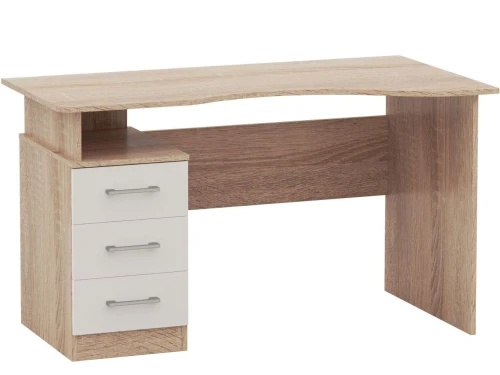 Стол «Гарвард» эргономик 130 3ящ ПР, Дуб сонома/Белый
