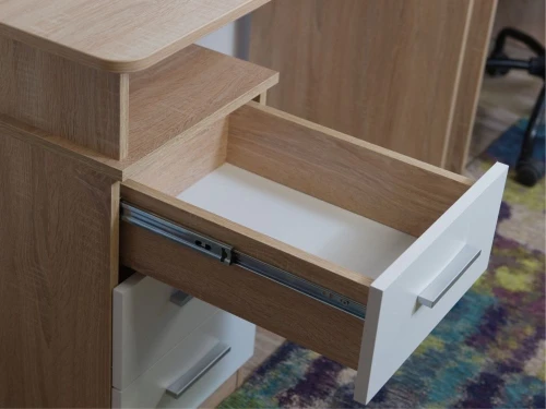 Стол «Гарвард» эргономик 130 3ящ ПР, Дуб сонома/Белый