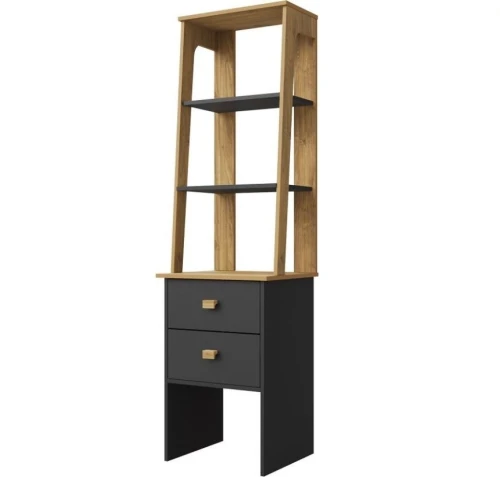 Стеллаж «Скандинавия» 2Я КМК 0905.19, Графит/ дуб наварра