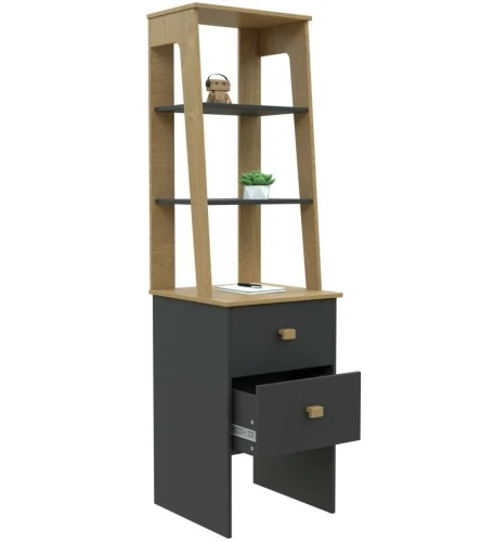 Стеллаж «Скандинавия» 2Я КМК 0905.19, Графит/ дуб наварра