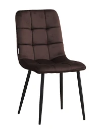 C919/DC809 Стул мягкий, ШОКОЛАД#h50 велюр, каркас металл черный КРУГЛЫЙ