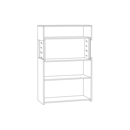 Комод с витриной 13.306 Трувор Дуб Гранж Песочный, Интра