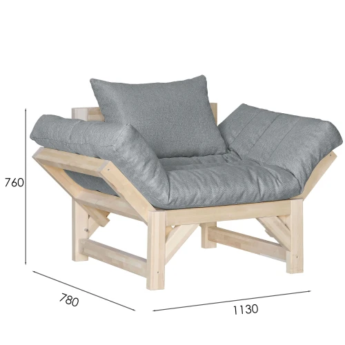 Кресло Бинго ткань браво grey, каркас лак