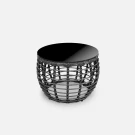 Стол Lotus D630 СТ кофейный Чёрный металлик, RAL 9005, CT.Графит из искусственного ротанга