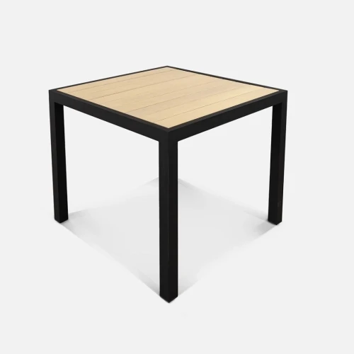 Стол Quadro 990х990 wood RAL 9005, Ясень.Светло-серый