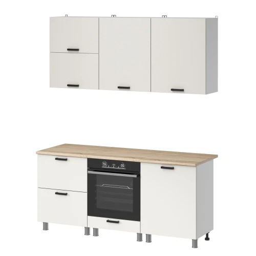 Готовая кухня МК Аленушка 1,8м Астра Лаванда Молочный,скоба черный,сонома