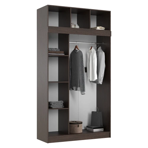 Шкаф с антресолью Бася/Роджина, Дуб беленый, Венге