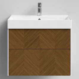 Тумба Катарини, 70 подвесной, Дуб цвет 5 Vodok с раковиной в комплекте