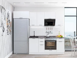 Модульная прямая кухня Флэт-01 White In 2S