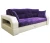 Диван еврокнижка Манчестер 160 ВЕЛЮР 10 ФИОЛЕТОВЫЙ ЭКОКОЖА БЕЖЕВАЯ НПБ