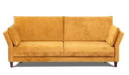 Диван прямой, книжка "Пекин", велюр желтый, 125, ППУ