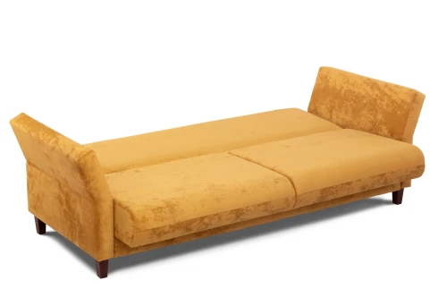Диван прямой, книжка "Пекин", велюр желтый, 125, ППУ