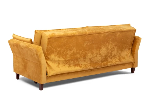 Диван прямой, книжка "Пекин", велюр желтый, 125, ППУ