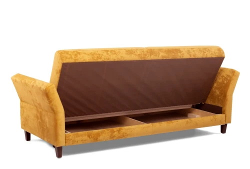 Диван прямой, книжка "Пекин", велюр желтый, 125, ППУ