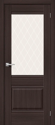 Межкомнатная дверь экошпон Прима-3 Wenge Melinga White Сrystal