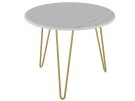 Стол журнальный Рид Голд 430 белый мрамор/золото