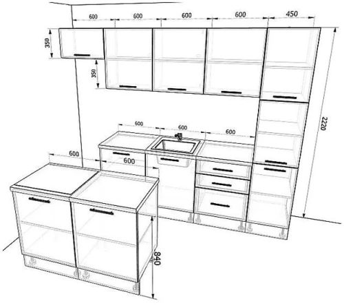 Кухня Оптима Комплектация 12