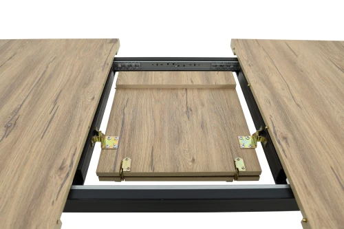 Стол Осло 140, Дуб Сильверджек Ореховый, Чёрный