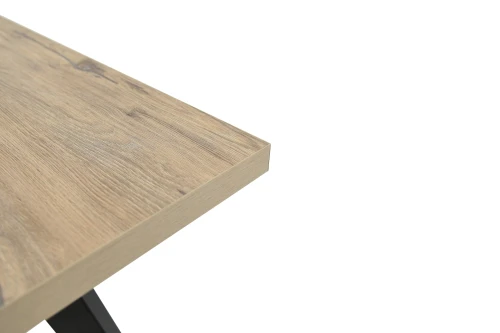 Стол Осло 140, Дуб Сильверджек Ореховый, Чёрный