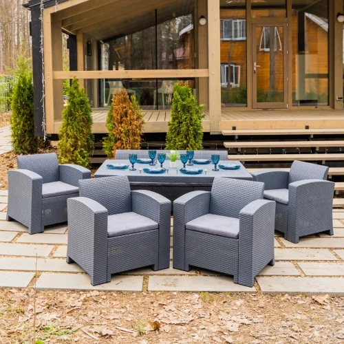 Обеденный комплект LANA LUX DINING L графитовый