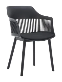 DC273 Стул пластиковый, ЧЕРНЫЙ c подушкой