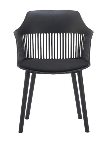 DC273 Стул пластиковый, ЧЕРНЫЙ c подушкой