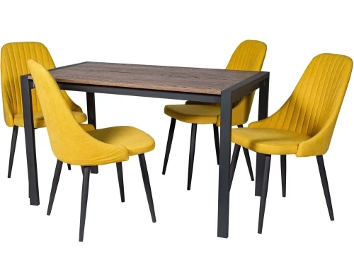 Обеденная группа (Стол Кастел и 4 стула Шато), ткань Канди Сани