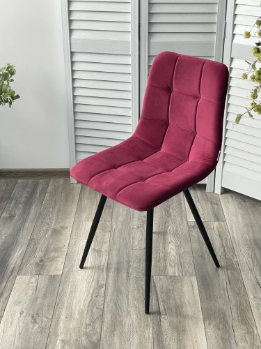 Стул UNO 25 ВИННЫЙ #16, велюр / ЧЕРНЫЙ, М-City