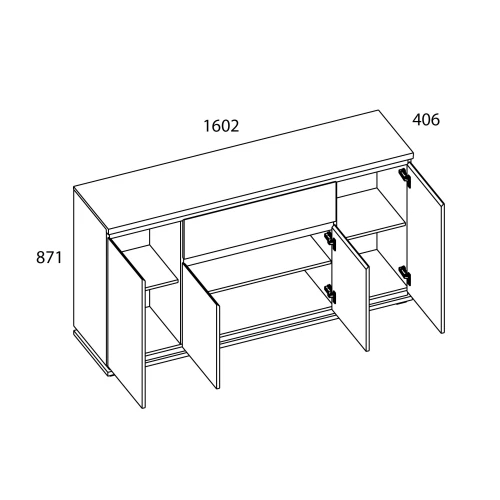 LIMA, Тумба 4D1S. Цвет ПЕРСИДСКИЙ ЖЕМЧУГ/ МАДУРА