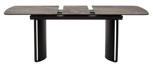 Стол RASMUS 160 KL-80 Серый мрамор, итальянская керамика / черный каркас, ®DISAUR