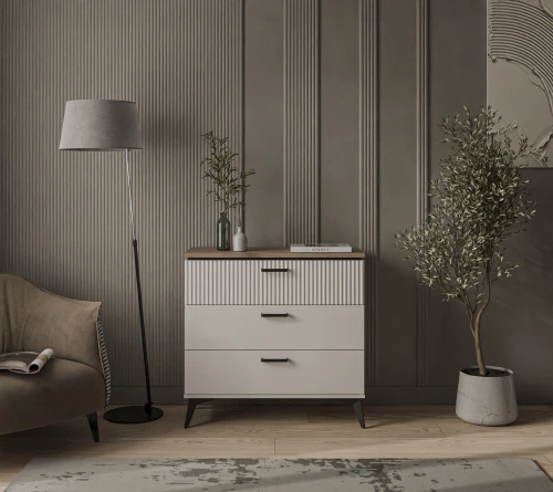 VINATI, Комод 3S. Цвет ПЕРСИДСКИЙ ЖЕМЧУГ/ АМАРОК