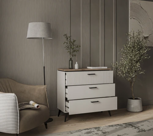 VINATI, Комод 3S. Цвет ПЕРСИДСКИЙ ЖЕМЧУГ/ АМАРОК