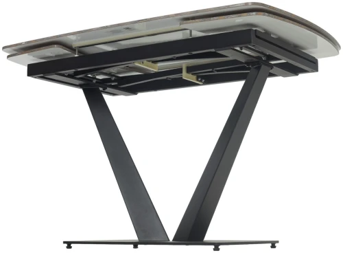 Стол ALATRI 120 GLOSS AMBER JADE SOLID CERAMIC / BLACK, ®DISAUR