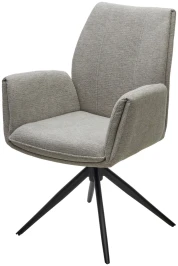 Стул YOZEF 360 град. поворот. KN01-04 Светло-серый, ткань / Черный, ®DISAUR