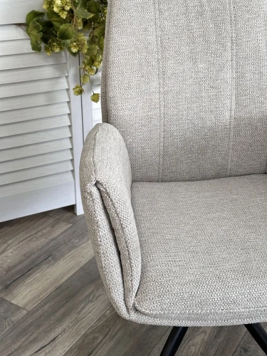 Стул YOZEF 360 град. поворот. KN01-04 Светло-серый, ткань / Черный, ®DISAUR