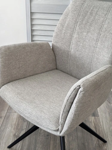 Стул YOZEF 360 град. поворот. KN01-04 Светло-серый, ткань / Черный, ®DISAUR