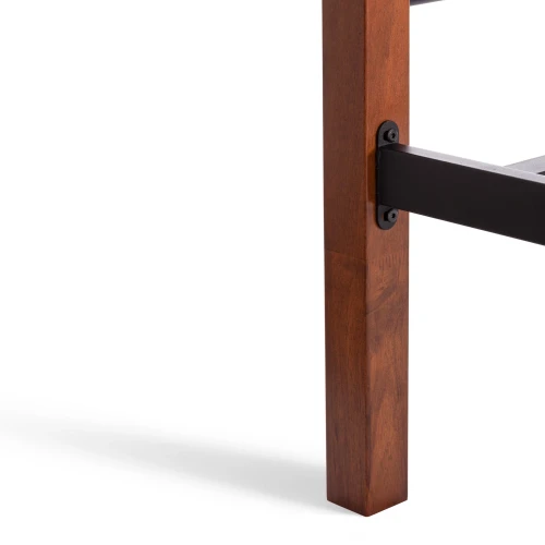 Кровать AT-8077 дерево гевея/металл, 160*200 см (Queen bed), красный дуб/черный