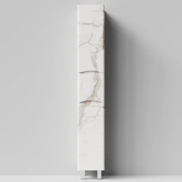 Пенал Адель 30 (1 ящик, 2 двери) напольный, Мрамор Белый натур милк ПВХ 2537, левый, бельевая корзина