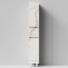 Пенал Бест 30 (2 двери, 1 ящик) напольный, Мрамор Белый натур милк ПВХ 2537, левый