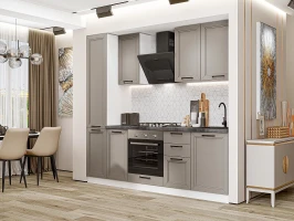 Кухонный гарнитур Нео-02 Clay Silk Белый