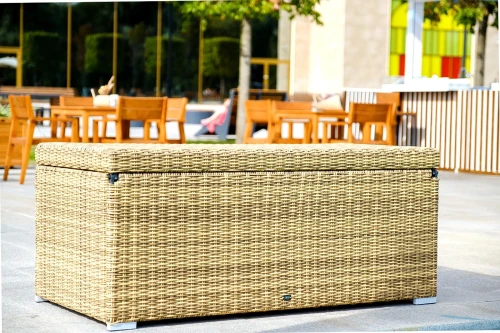 "Порту" сундук водонепроницаемый из искусственного ротанга, цвет соломенный