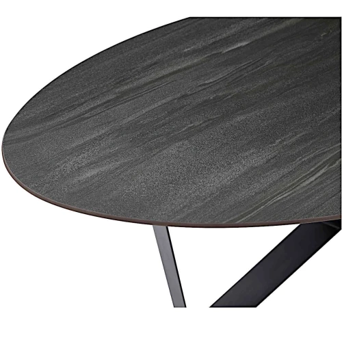 DT555 Стол обеденный AustriIia sand black 180*90*75,керамическая столешница, основание металл черный