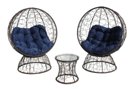 Набор мебели Николетта . арт.CN450-MT,CN350-MT коричневый, синий "Garden story"