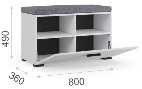 Тумба «Йорк» 1д, Белый/белый глянец