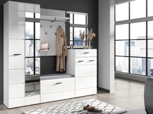 Тумба «Йорк» 1д, Белый/белый глянец