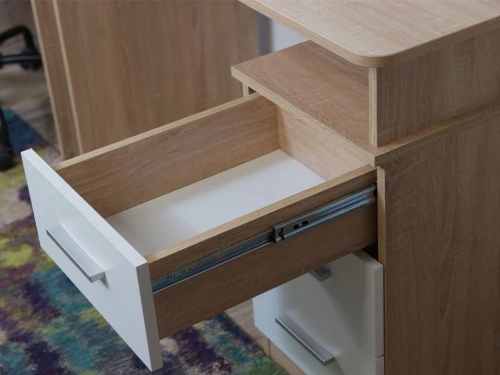 Стол «Гарвард» эргономик 130 3ящ ЛВ, Дуб сонома/Белый